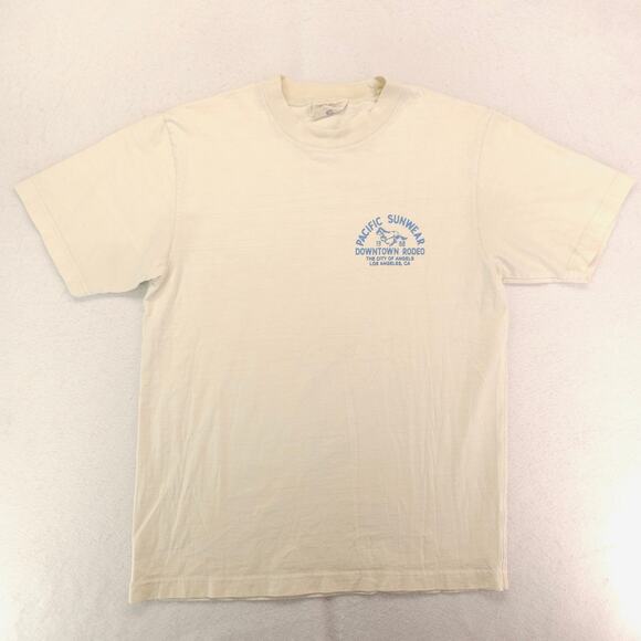 PacSun Casual Crew Neck Short Sleeve Striped T Shirt Mens Size Medium M Tan - Picture 2 of 9